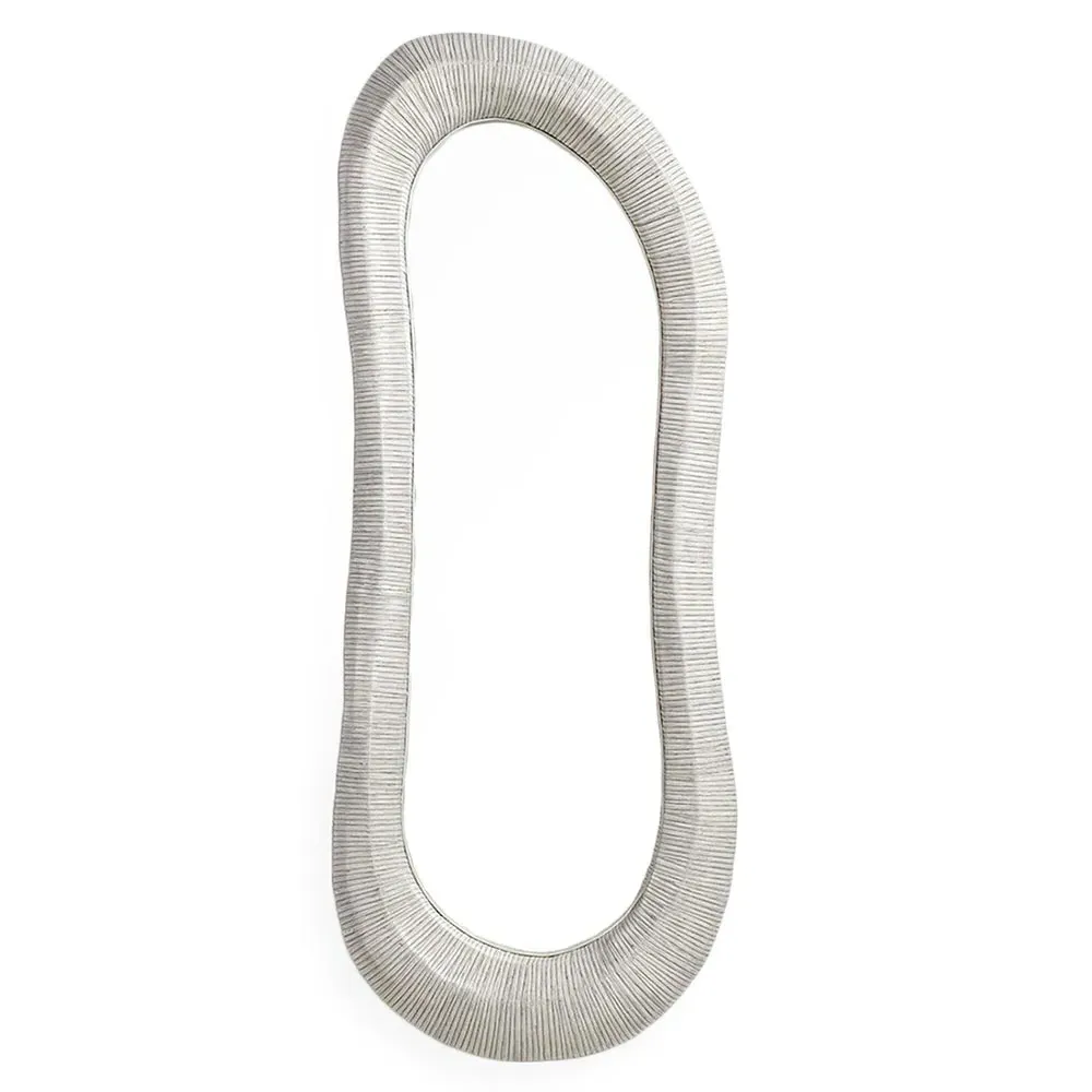 Ravenna Full Length Floor Mirror - Whitewash, Rattan