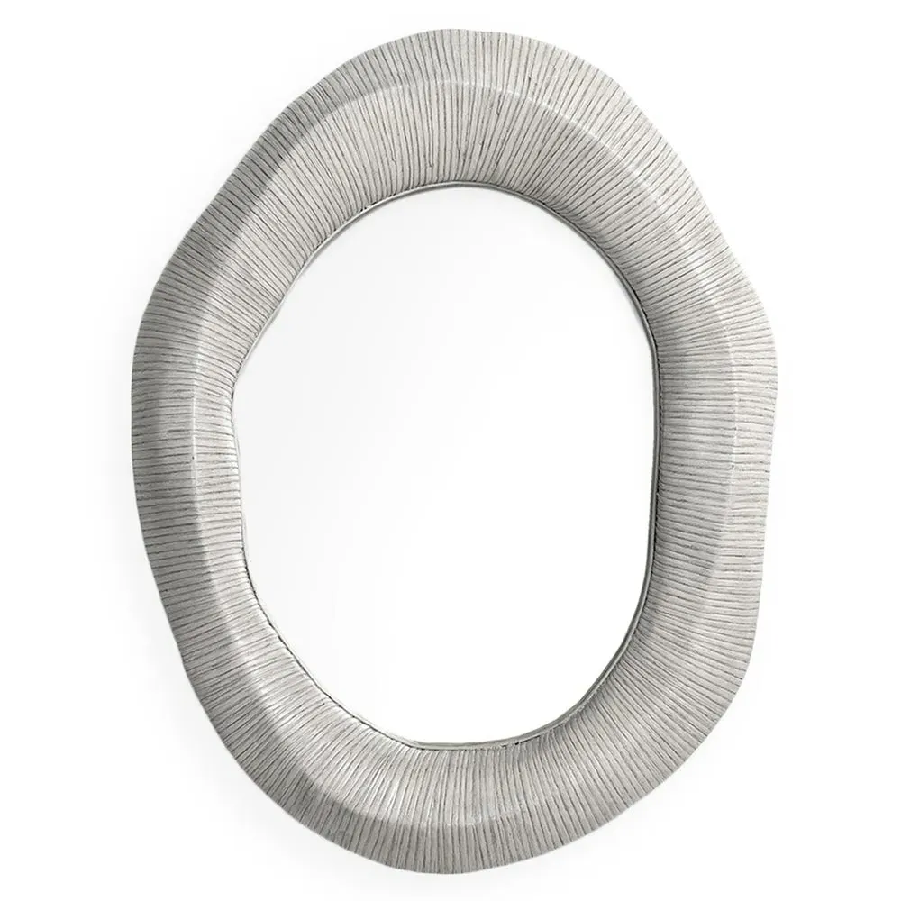 Ravenna Oval Wall Mirror - Whitewash, Rattan image