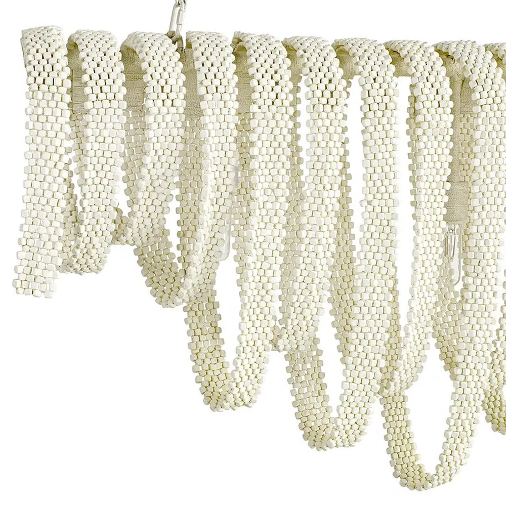 Raya Wood Beads Chandelier - Cream