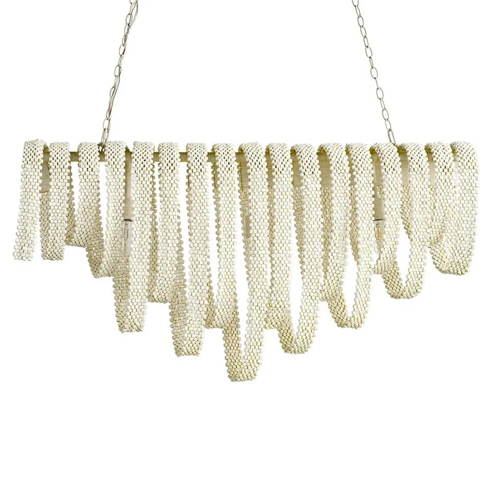 Raya Wood Beads Chandelier - Cream image