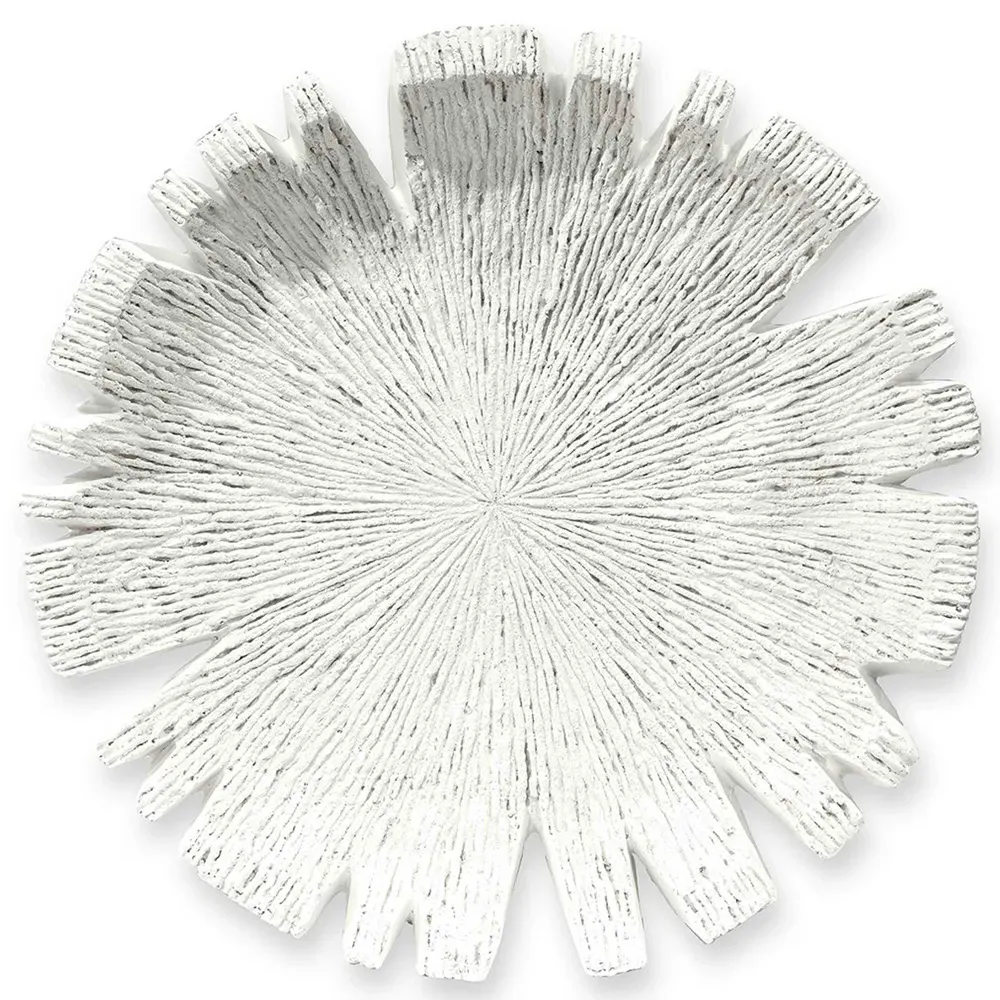 Reef Large Outdoor Wall Decor - White, Stone Cast