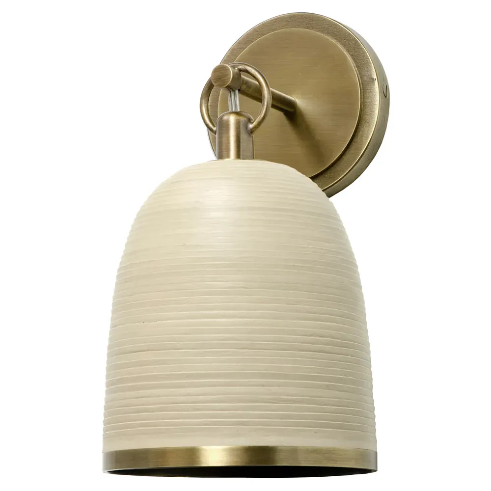 Rivoli Armed Sconce - Sand, Leather