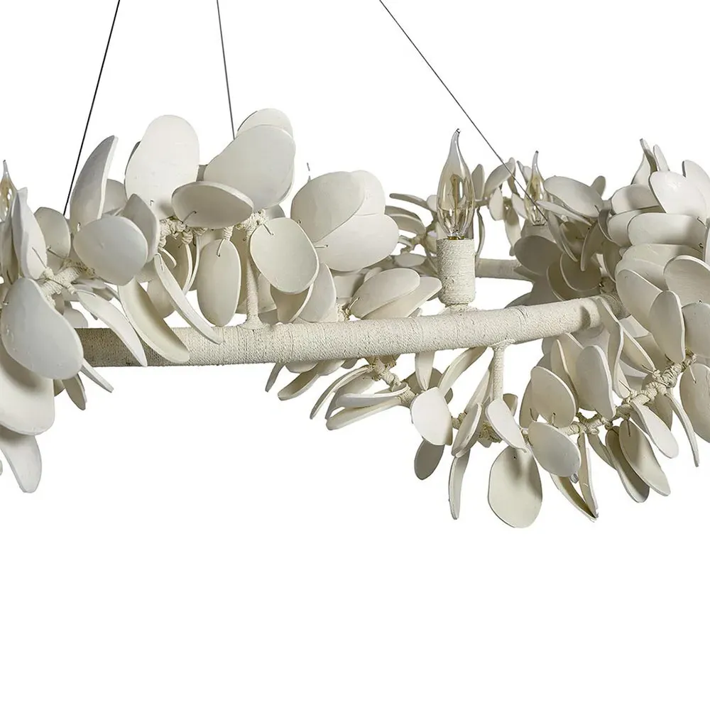 Roma Coconut Shell Chandelier - Off White