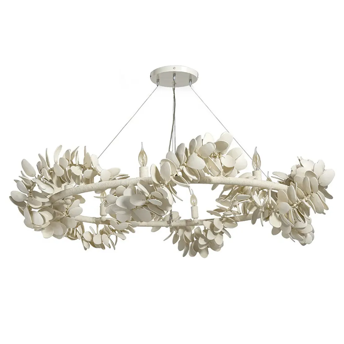 Roma Coconut Shell Chandelier - Off White