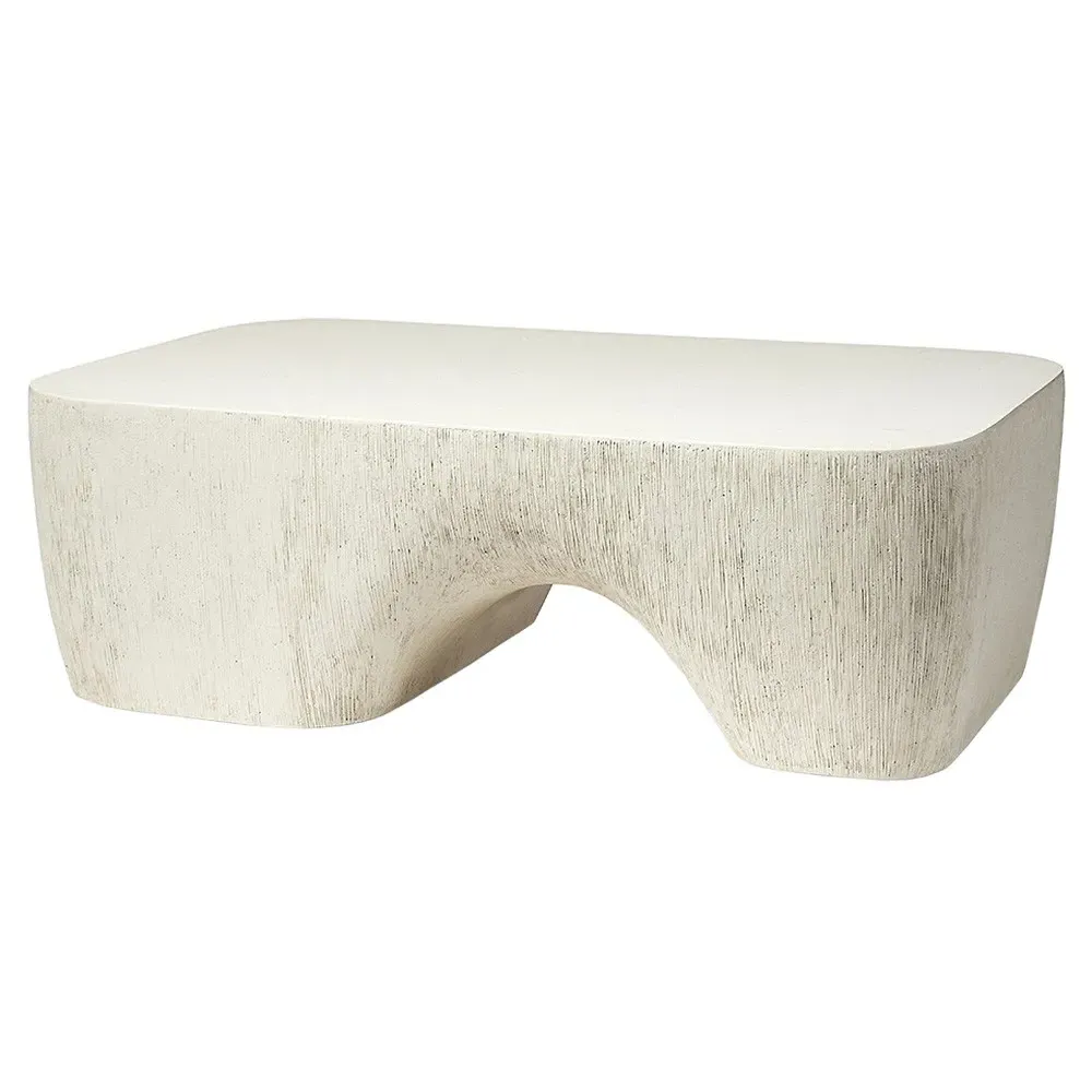 Rowan Outdoor Coffee Table - White, Stonecast