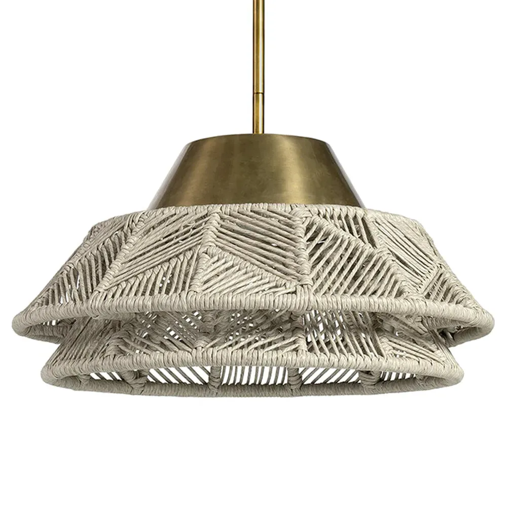 Salerno Outdoor Pendant - Whitewash, Antique Brass image