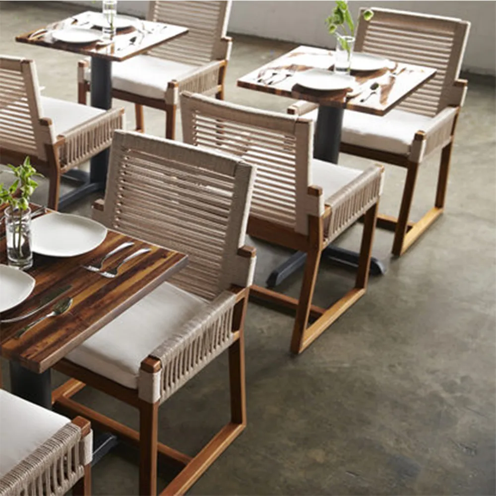 San Martin Outdoor Dining Chair - White, Teak