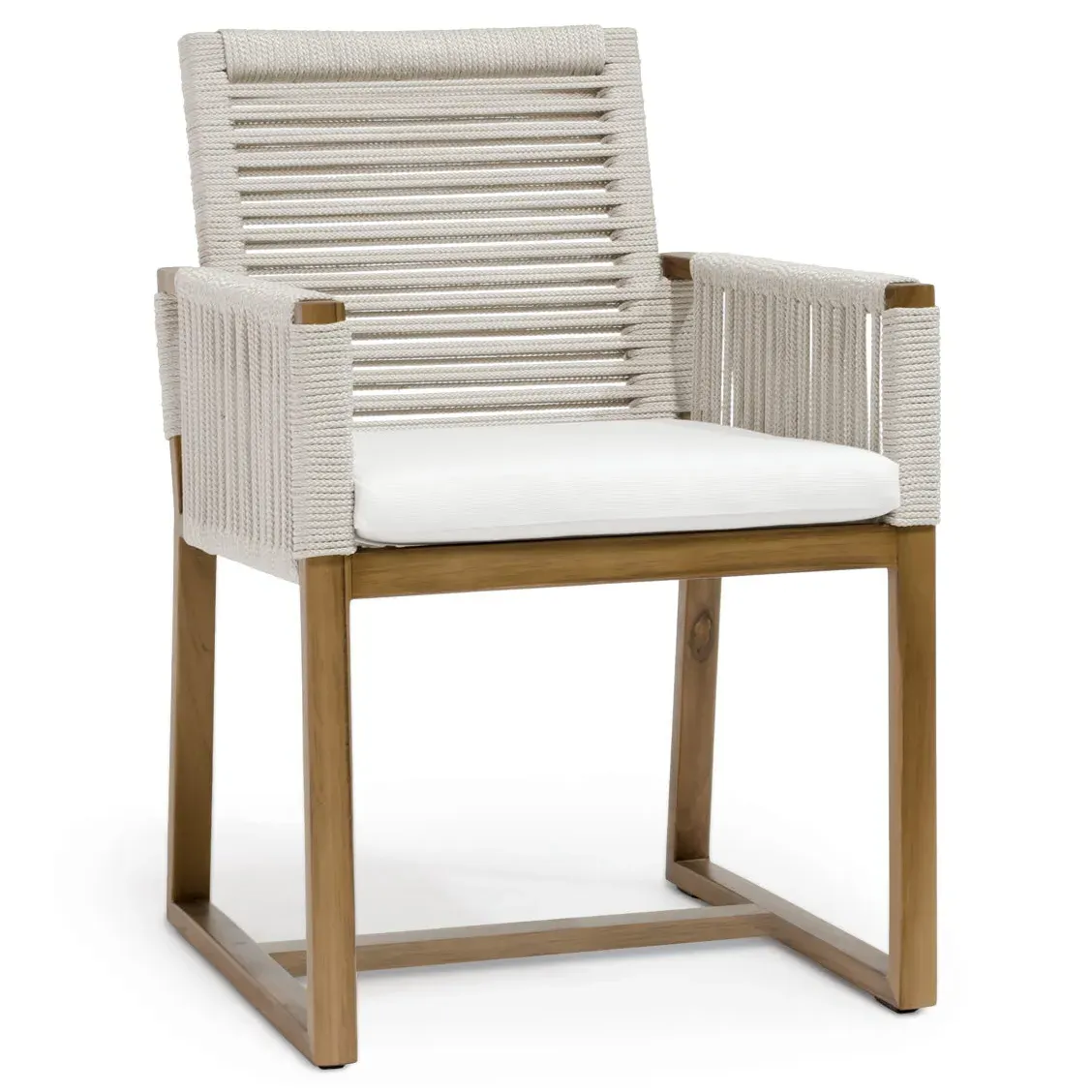 San Martin Outdoor Dining Chair - White, Teak