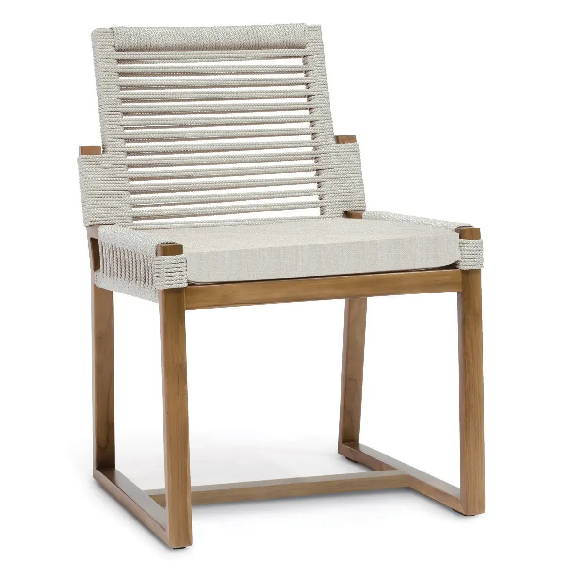 San Martin Outdoor Side Chair - Sand, Teak image