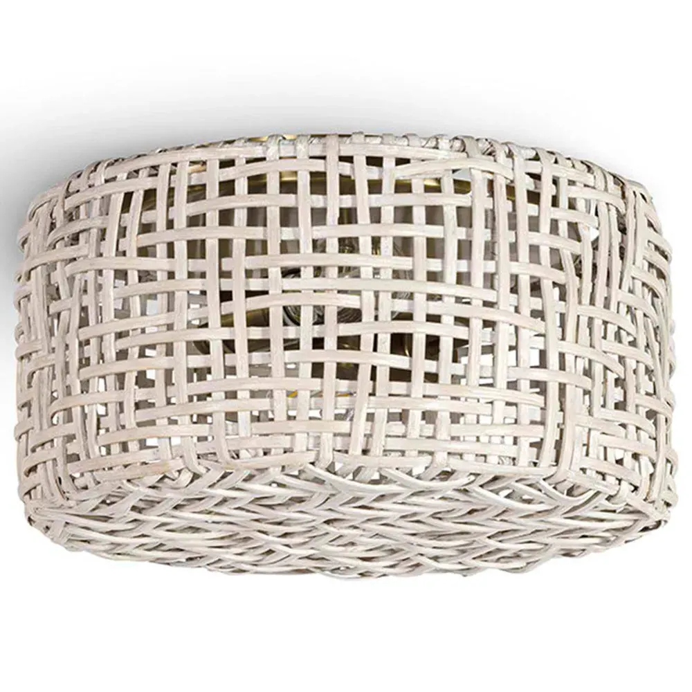 Seacliff Flush Mount Light - Whitewash, Rattan image