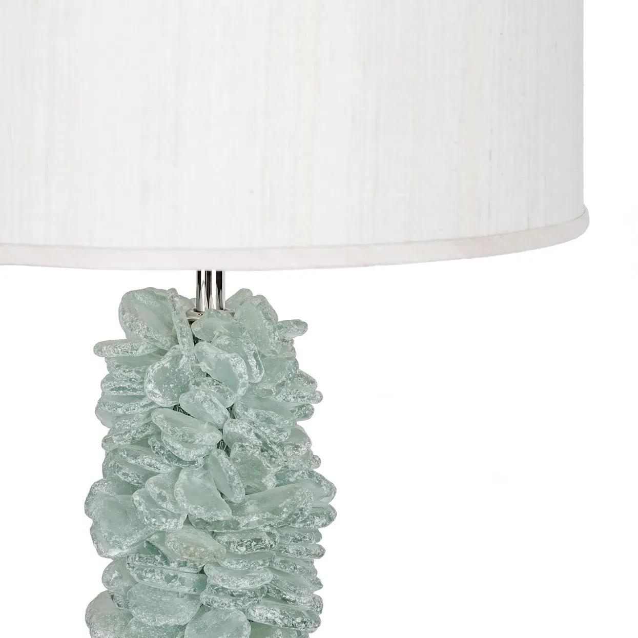 Seaglass Coastal Beach Table Lamp - Green, Glass