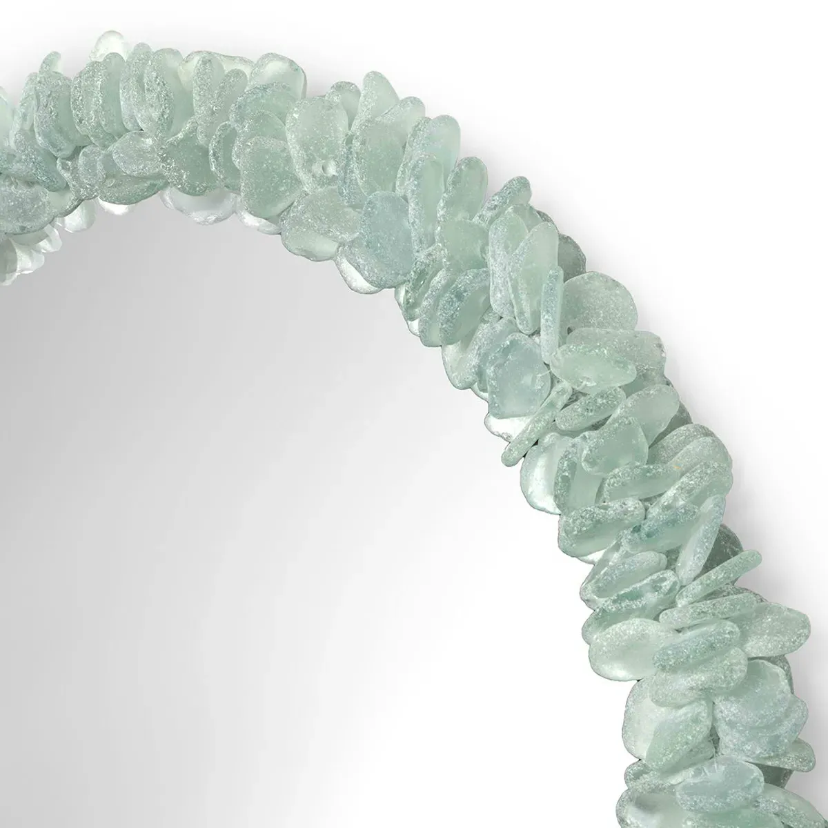 Seaglass Round Wall Mirror - Green, Recycled Glass