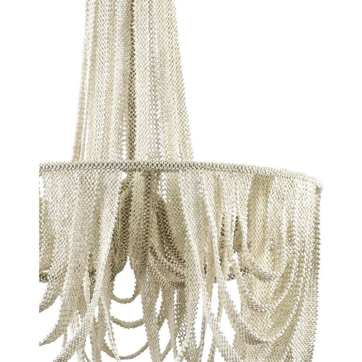 Selita Coco Beaded Chandelier - White, Steel