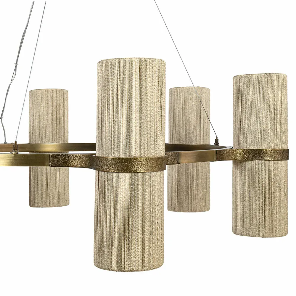 Sinclair Large Chandelier - Beige, Abaca Rope