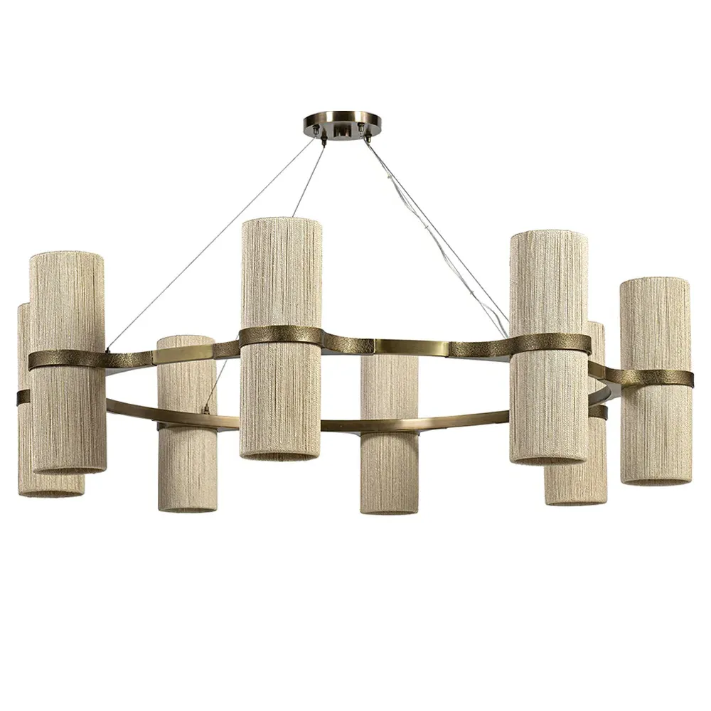 Sinclair Large Chandelier - Beige, Abaca Rope