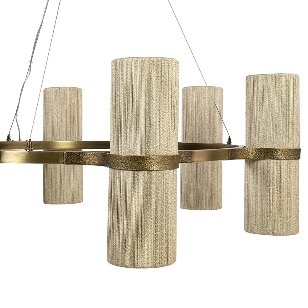 Sinclair Small Chandelier - Beige, Abaca Rope