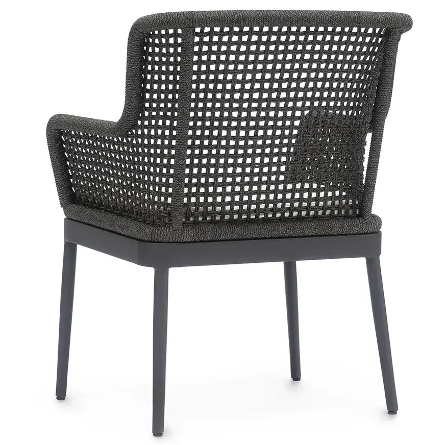 Somerset Woven Rope Outdoor Dining Arm Chair - Charcoal