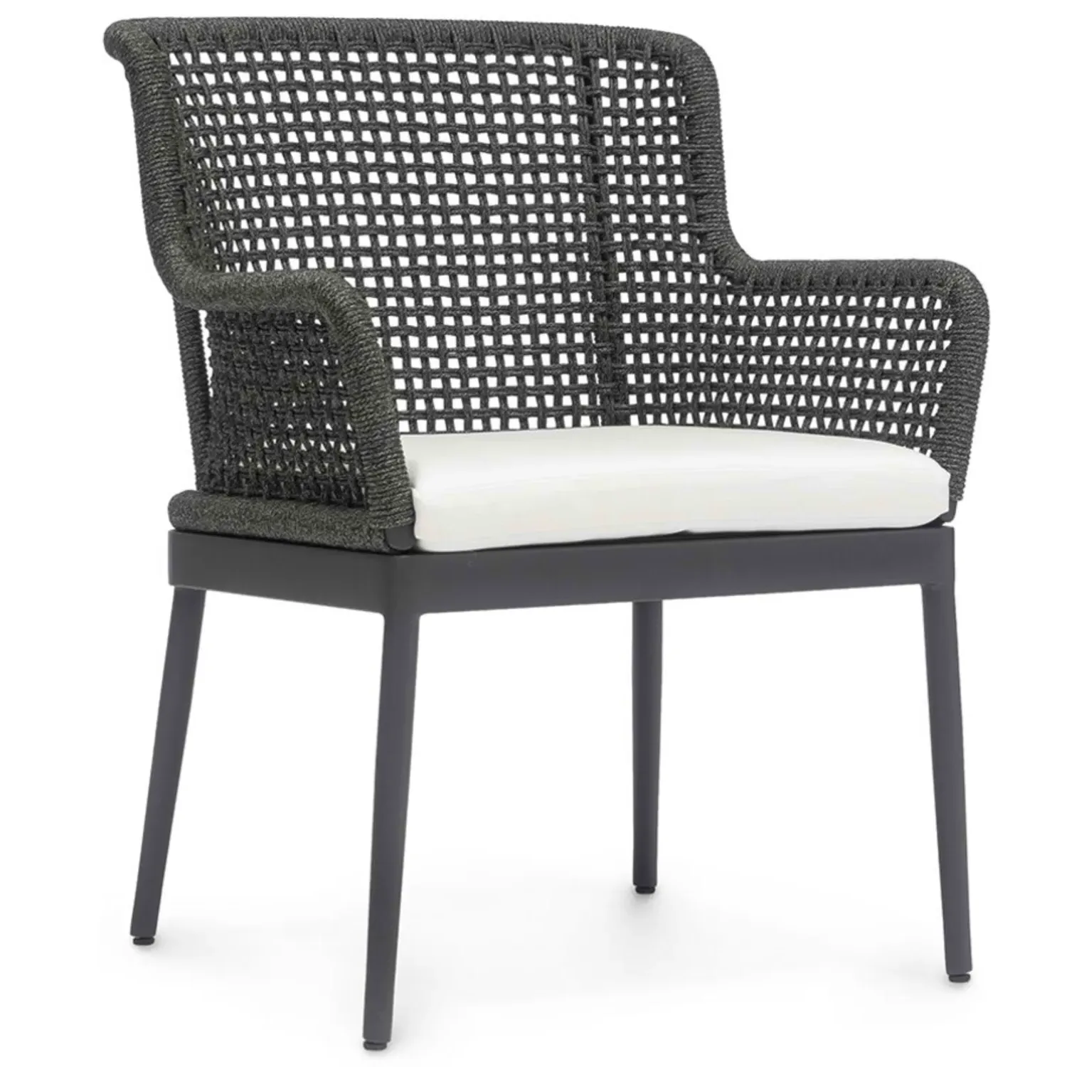 Somerset Woven Rope Outdoor Dining Arm Chair - Charcoal