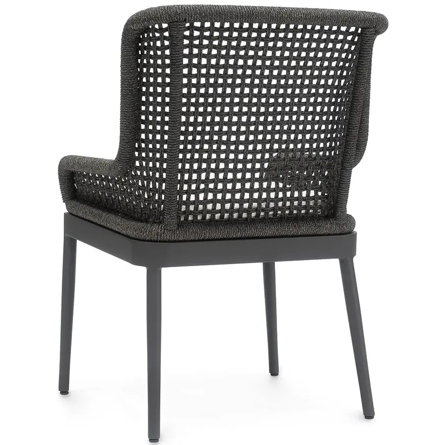 Somerset Woven Rope Outdoor Dining Side Chair - Charcoal