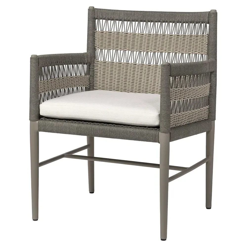 St George Outdoor Arm Chair - Grey, Woven Rope