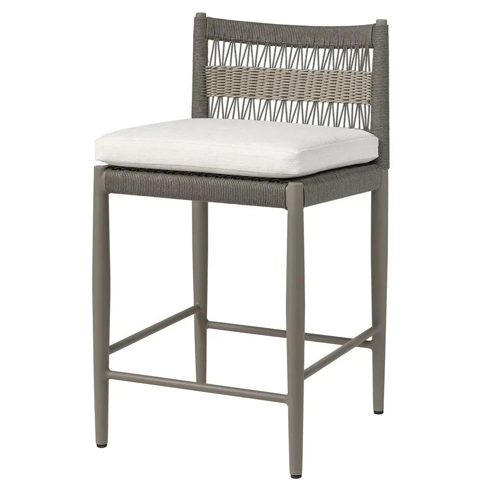 St George Outdoor Counter Stool - Grey, Woven Rope image
