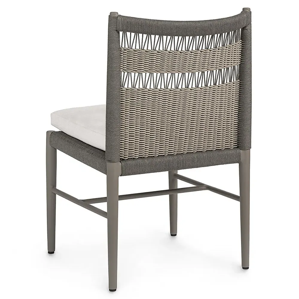 St George Outdoor Dining Chair - Grey, Woven Rope