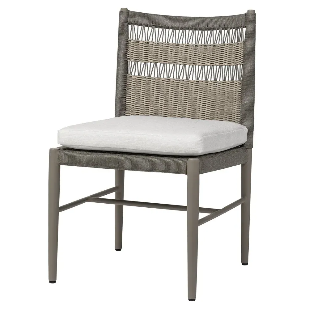 St George Outdoor Dining Chair - Grey, Woven Rope