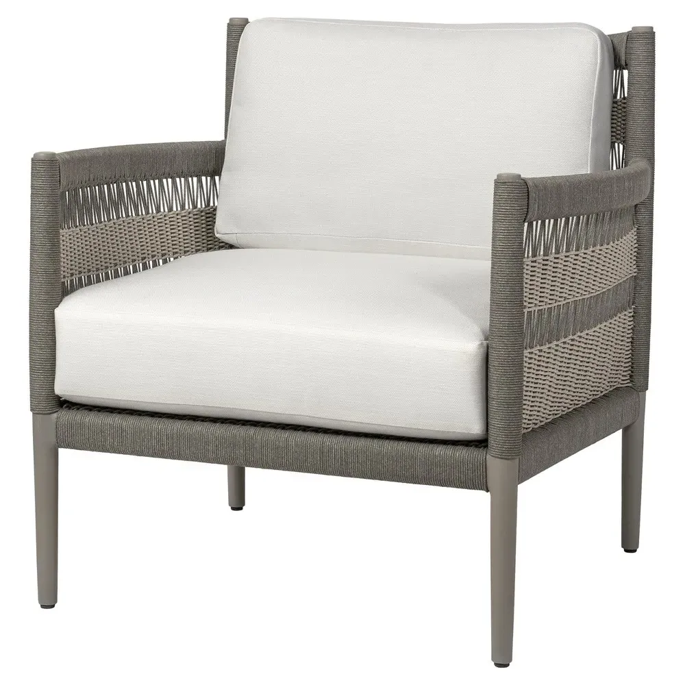 St George Outdoor Lounge Chair - Grey, Woven Rope