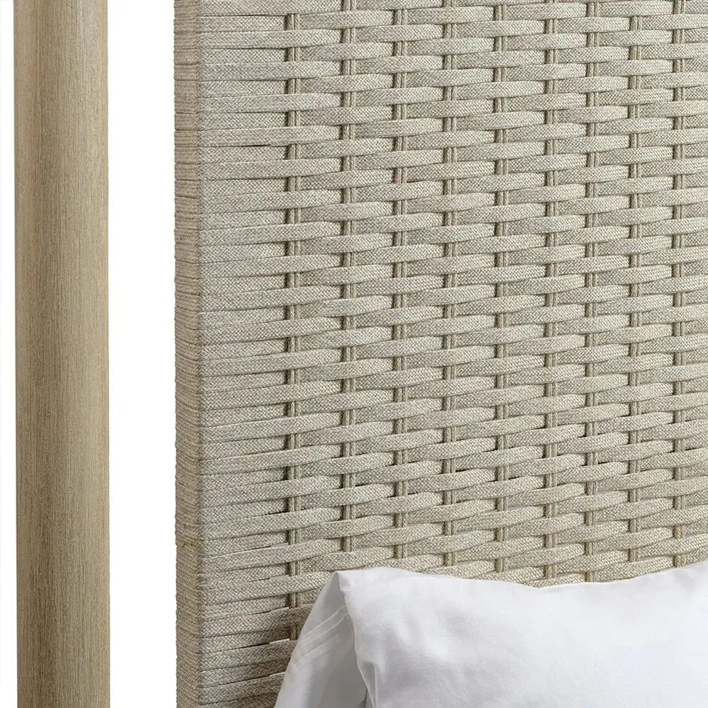 St. Helena Queen Size Bed Frame - Off White, Wood