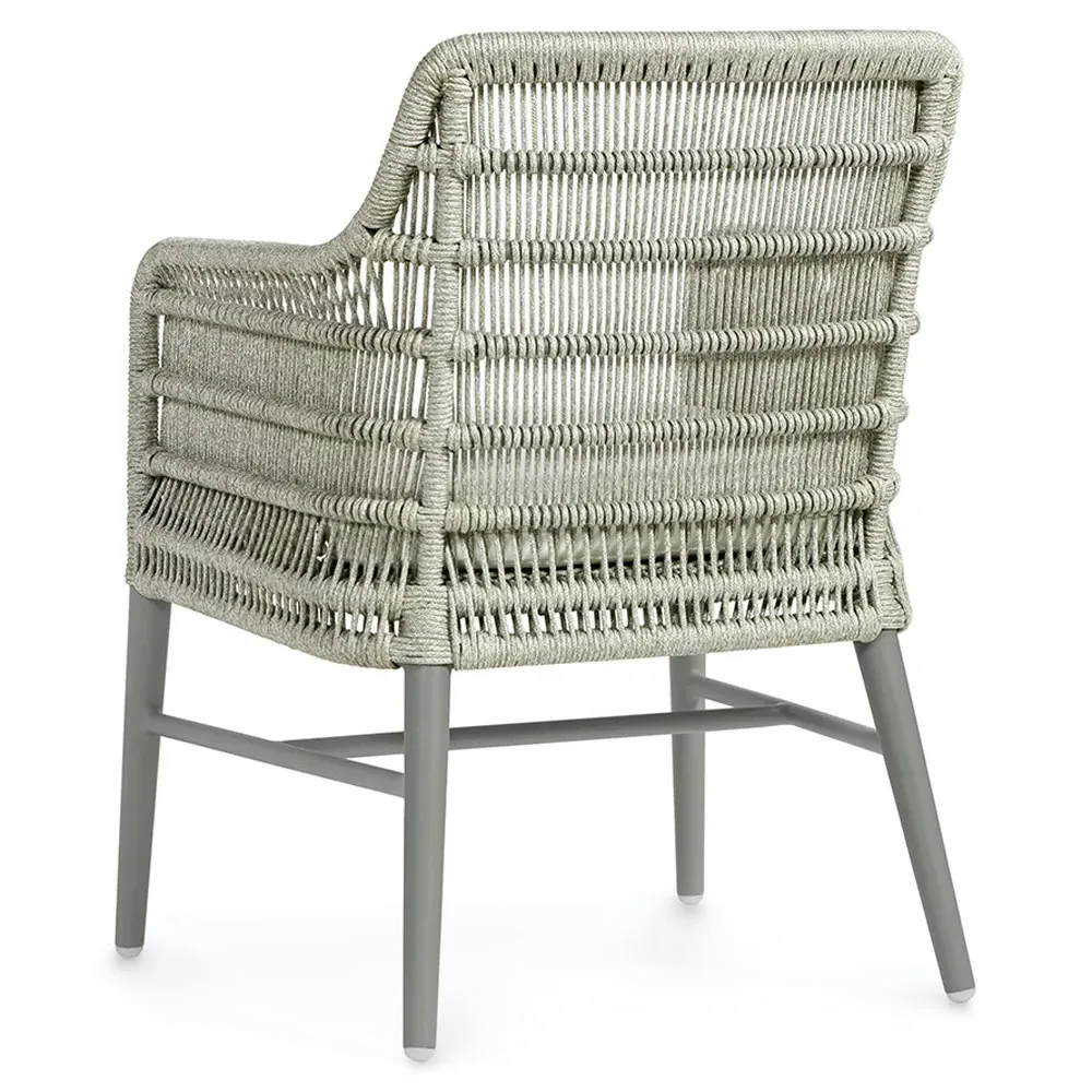 Stewart Outdoor Dining Arm Chair - Grey, Aluminum