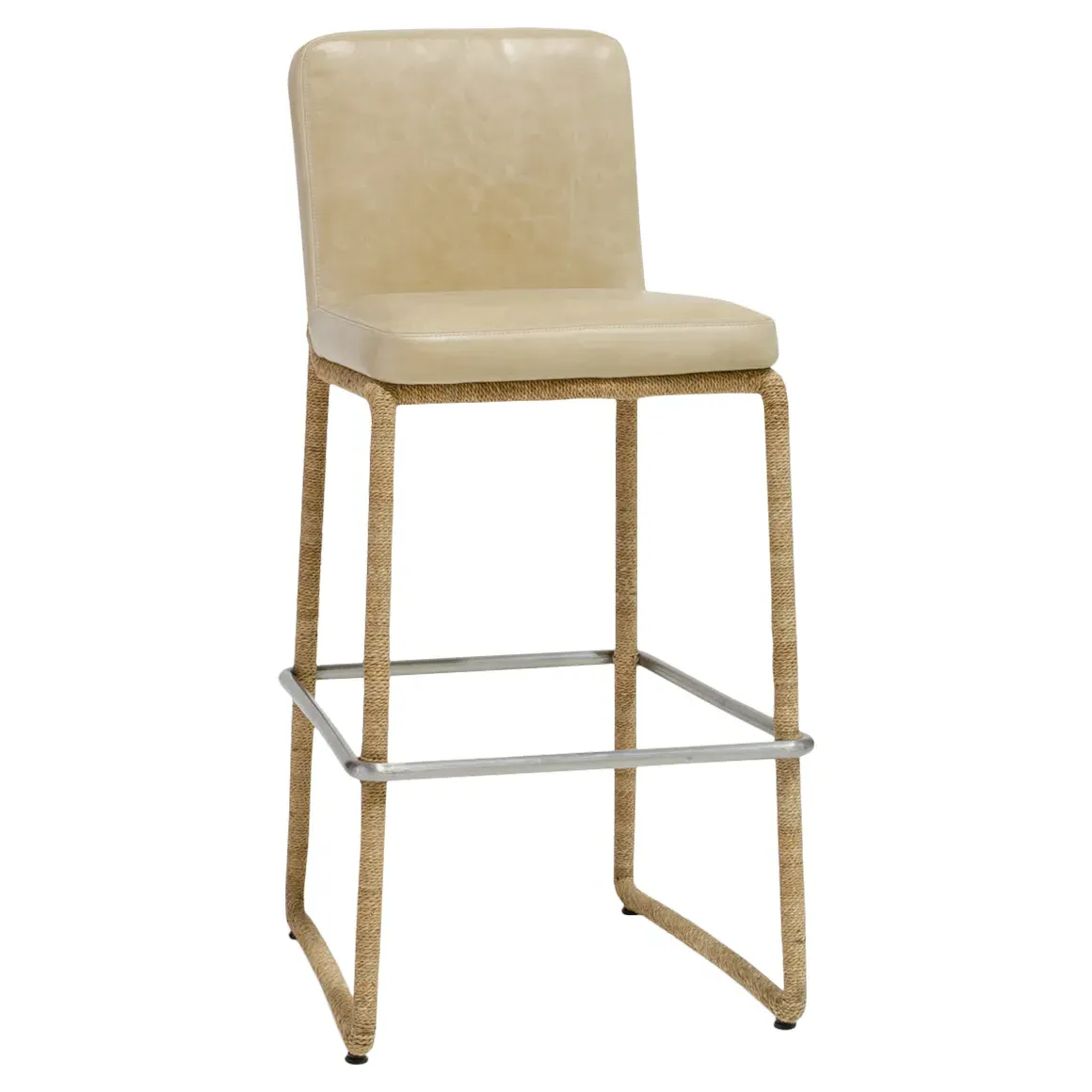 Stillwater Rope Wrap Counter Stool - Cashew, Leather image