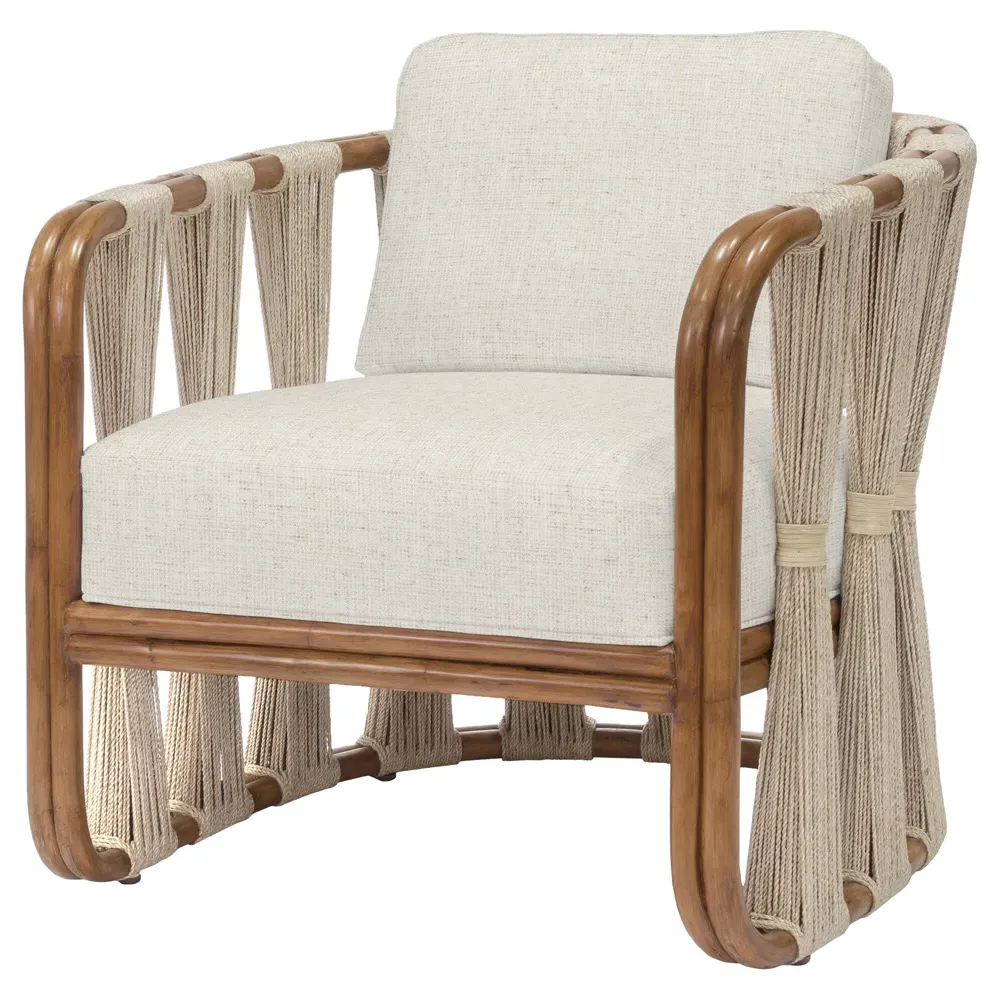 Strings Attached Lounge Chair - Beige, Rattan image