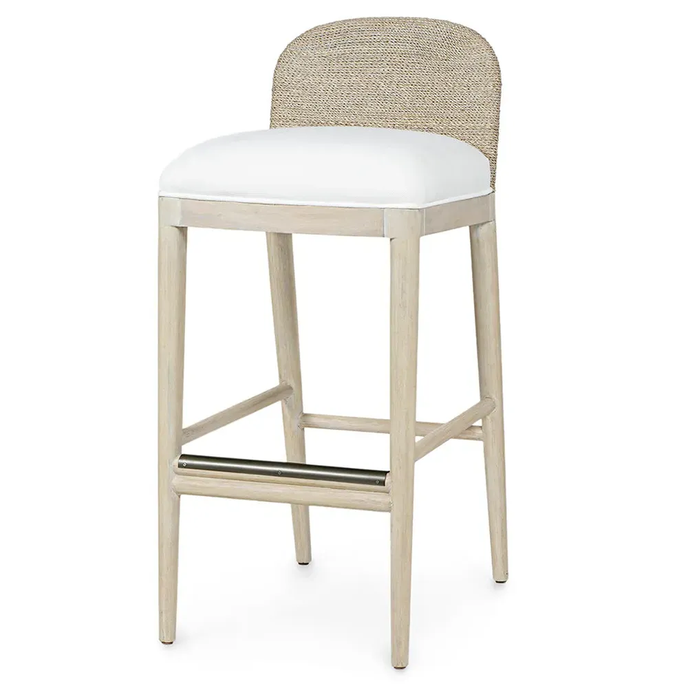 Surrey Bar Stool - White, Hardwood
