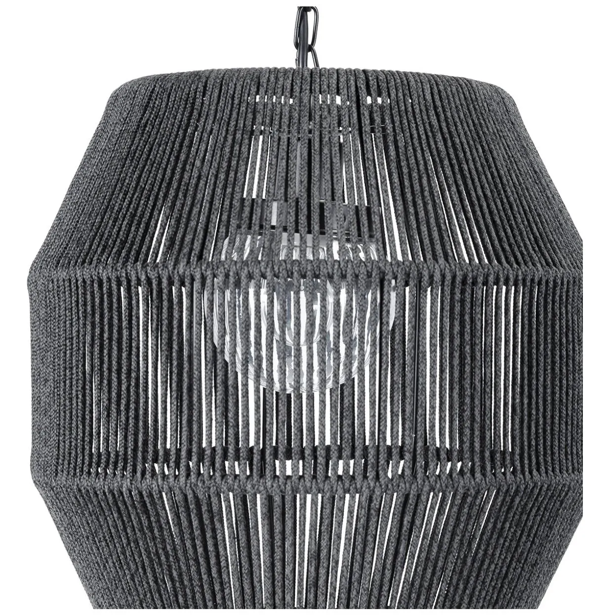 Tanner Octagonal Pendant Light - Black, Wicker