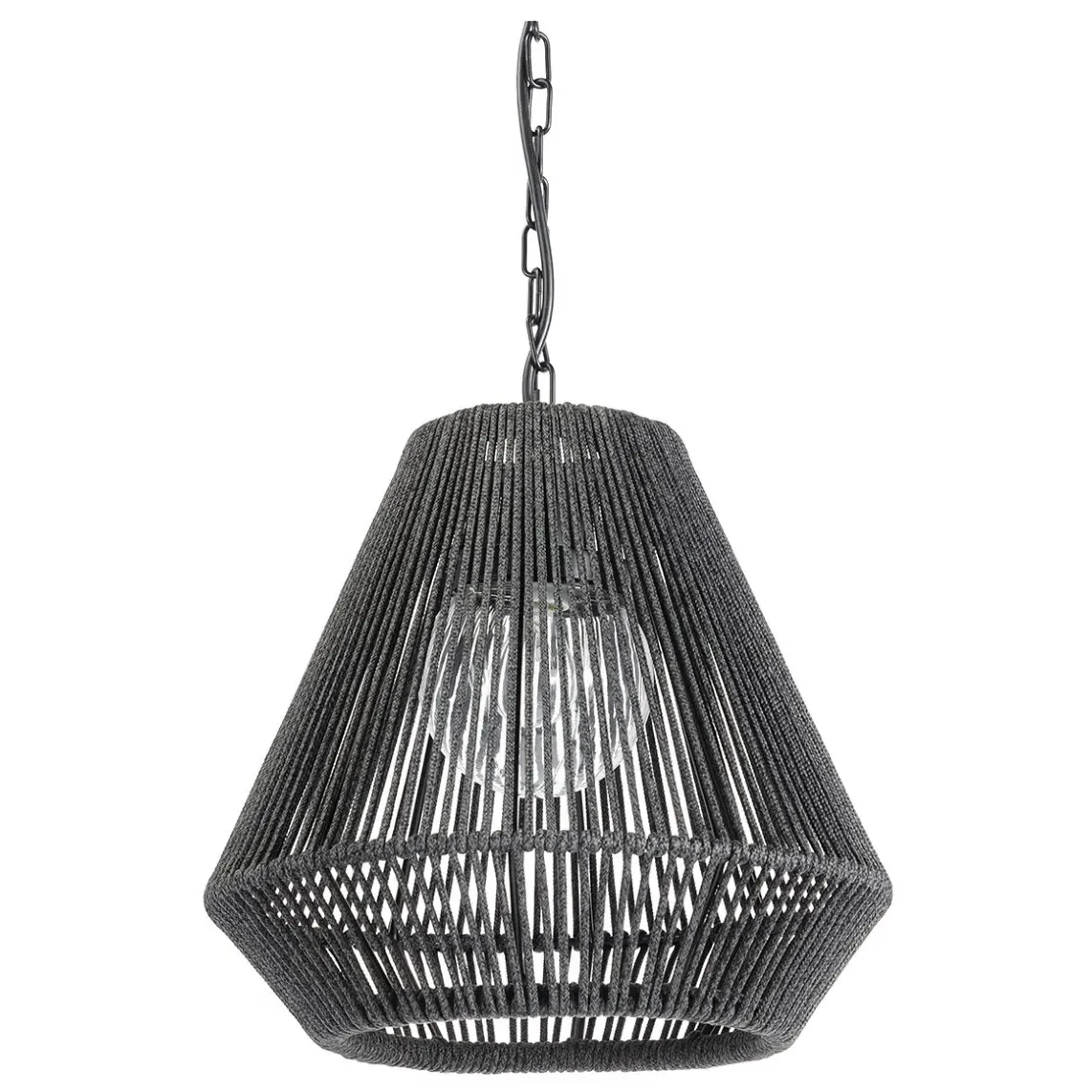 Tanner Tapered Pendant Light - Black, Wicker image