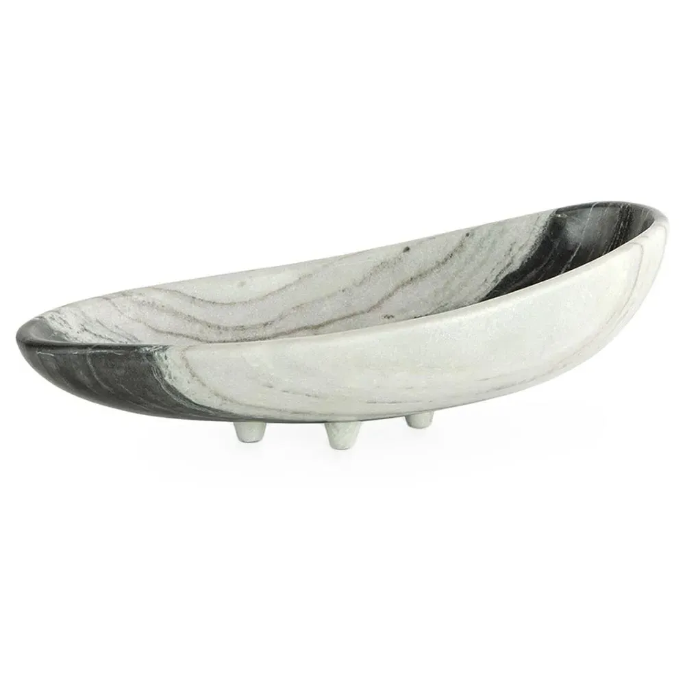 Taza Centerpiece Bowl - Black and White, Marble