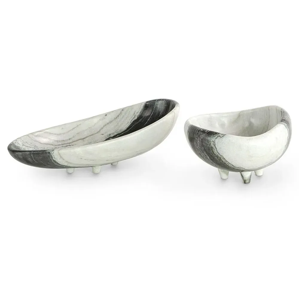 Taza Decorative Bowl - Black and White, Marble