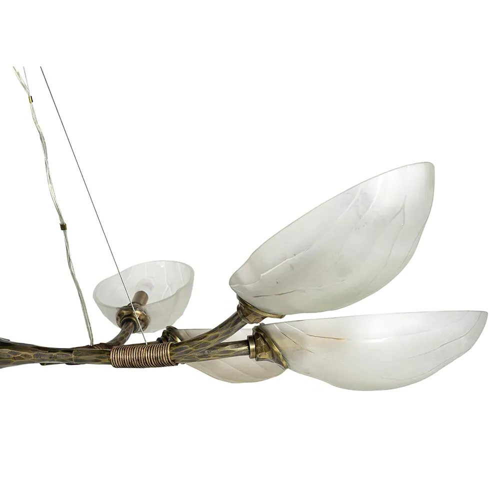 Terrence Sputnik Chandelier - Brass, Frosted Glass