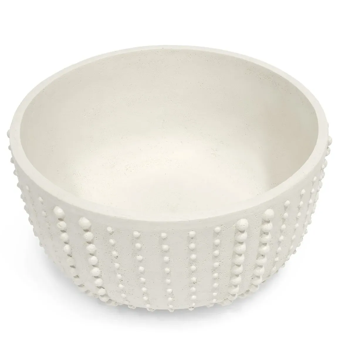 Urchin Round Decorative Bowl - White, Stonecast