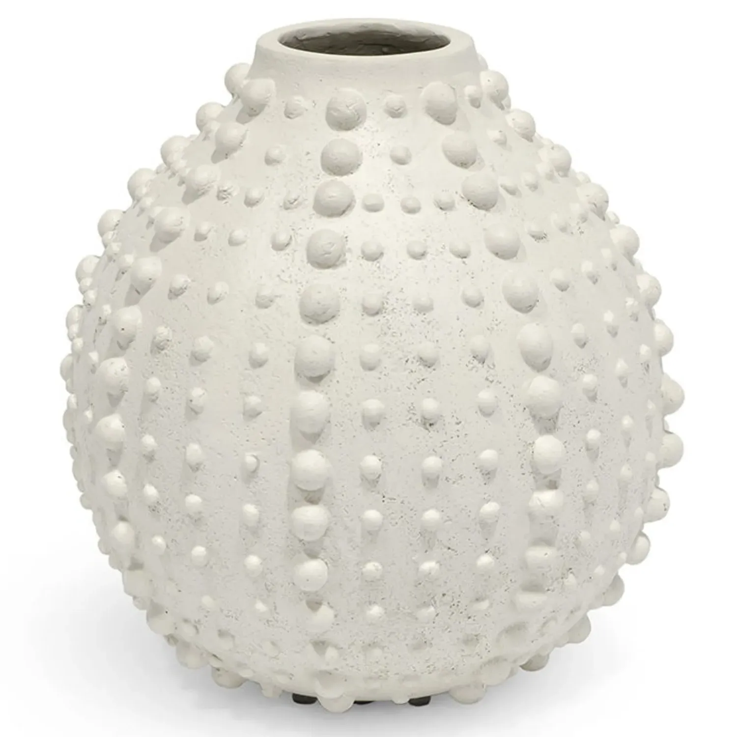 Urchin Small Decorative Vase - White, Stonecast image