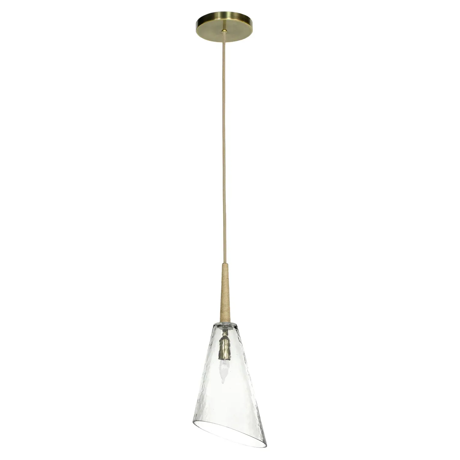 Veraldi Single Pendant Light - Antique Brass, Glass