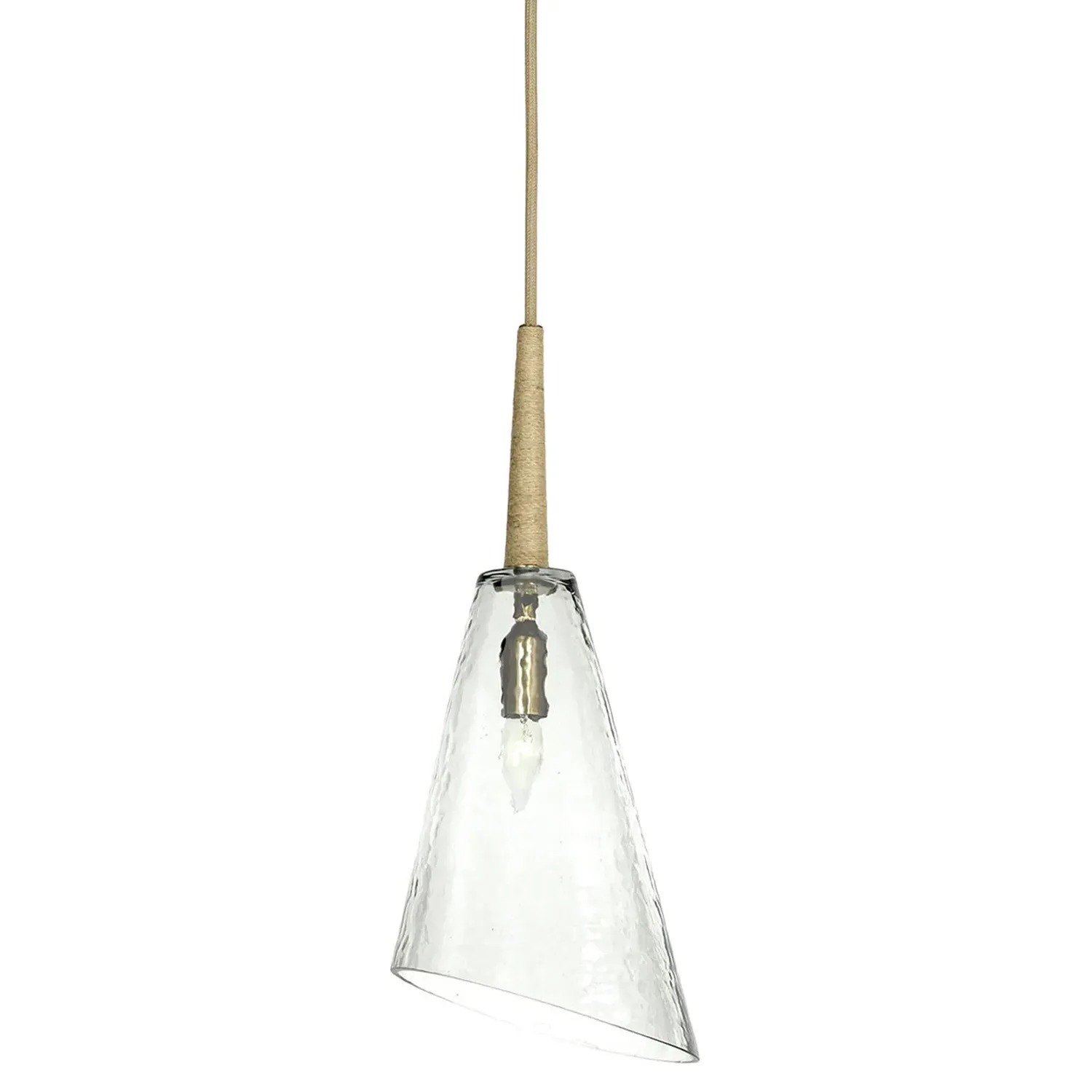 Veraldi Single Pendant Light - Antique Brass, Glass image