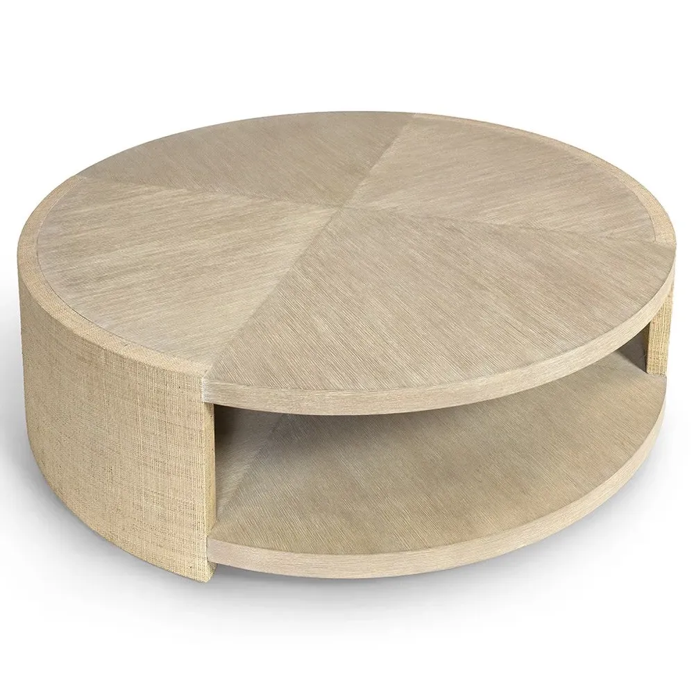 Vernon Round Coffee Table - Brown, Raffia