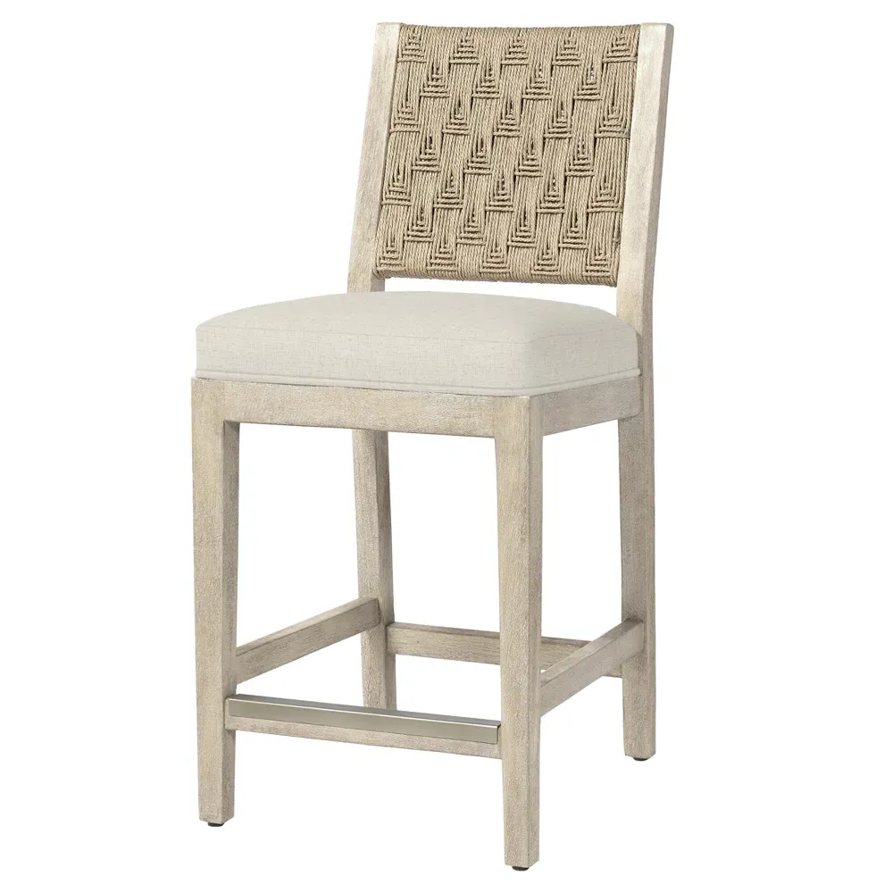 Waterbury Counter Stool - Beige, Hardwood