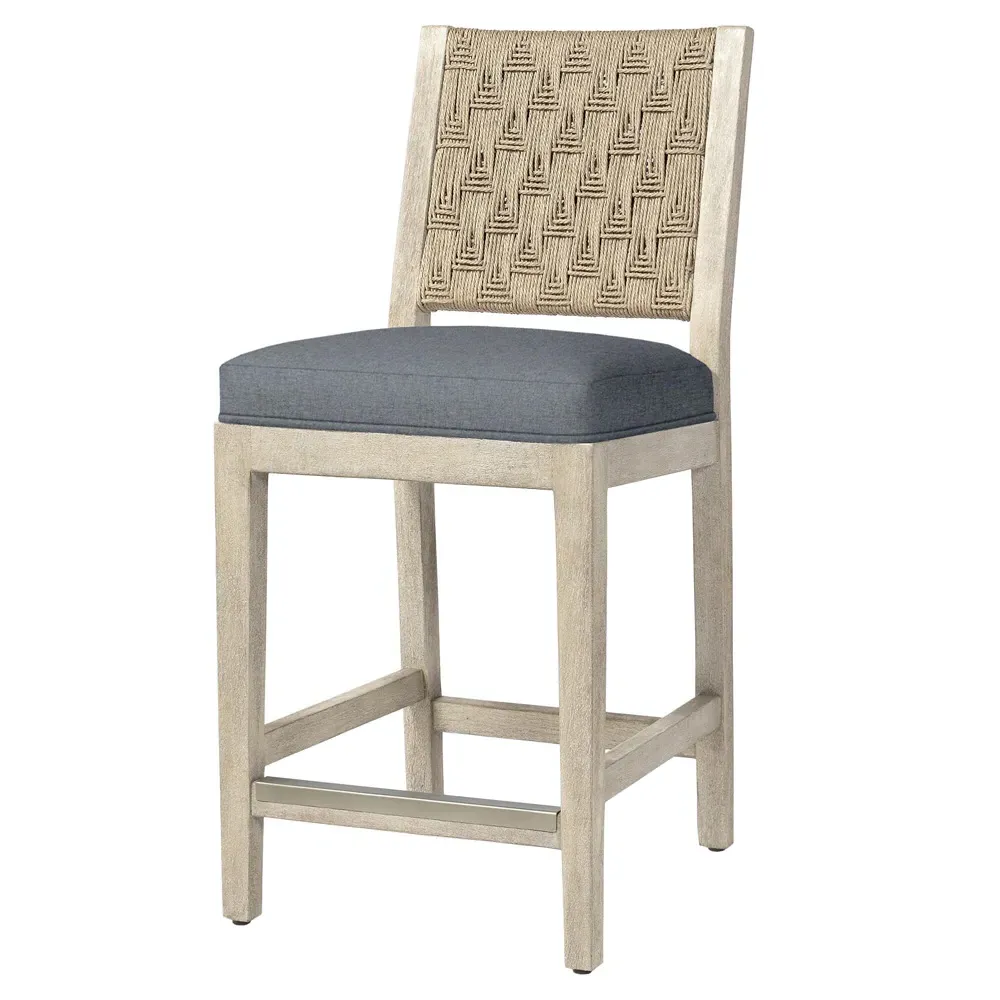 Waterbury Counter Stool - Blue Slate, Hardwood