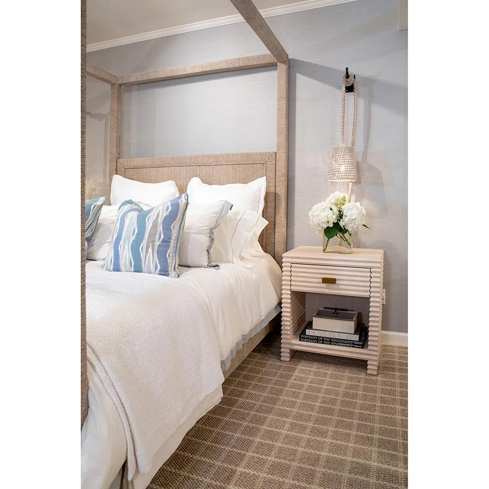 Woodside Queen Size Canopy Bed - Natural, Seagrass Rope