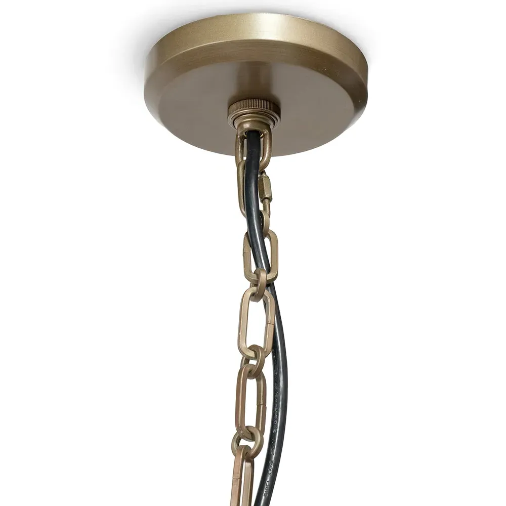 Yvette Large Outdoor Chandelier - Brown, Rattan