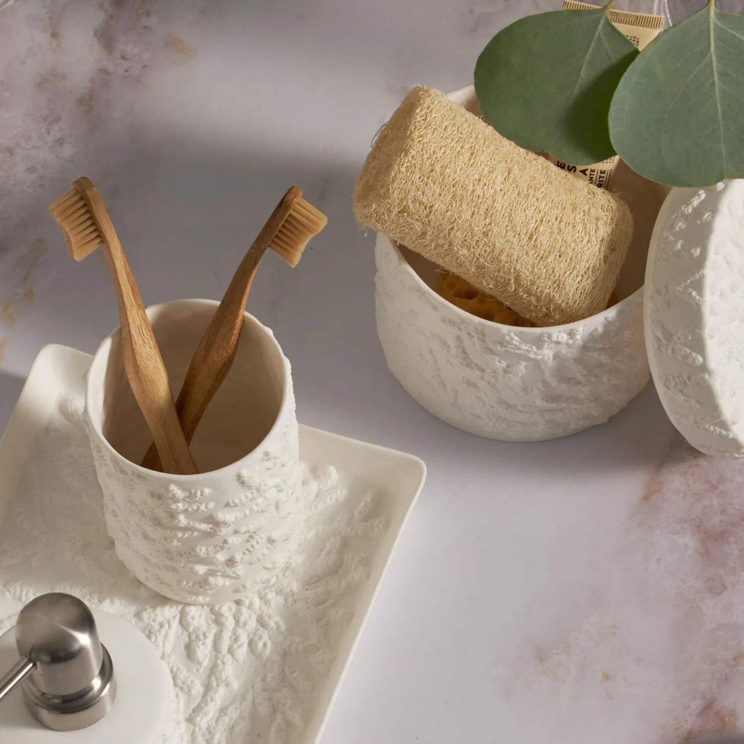 Alanya Large Canister - White, Porcelain