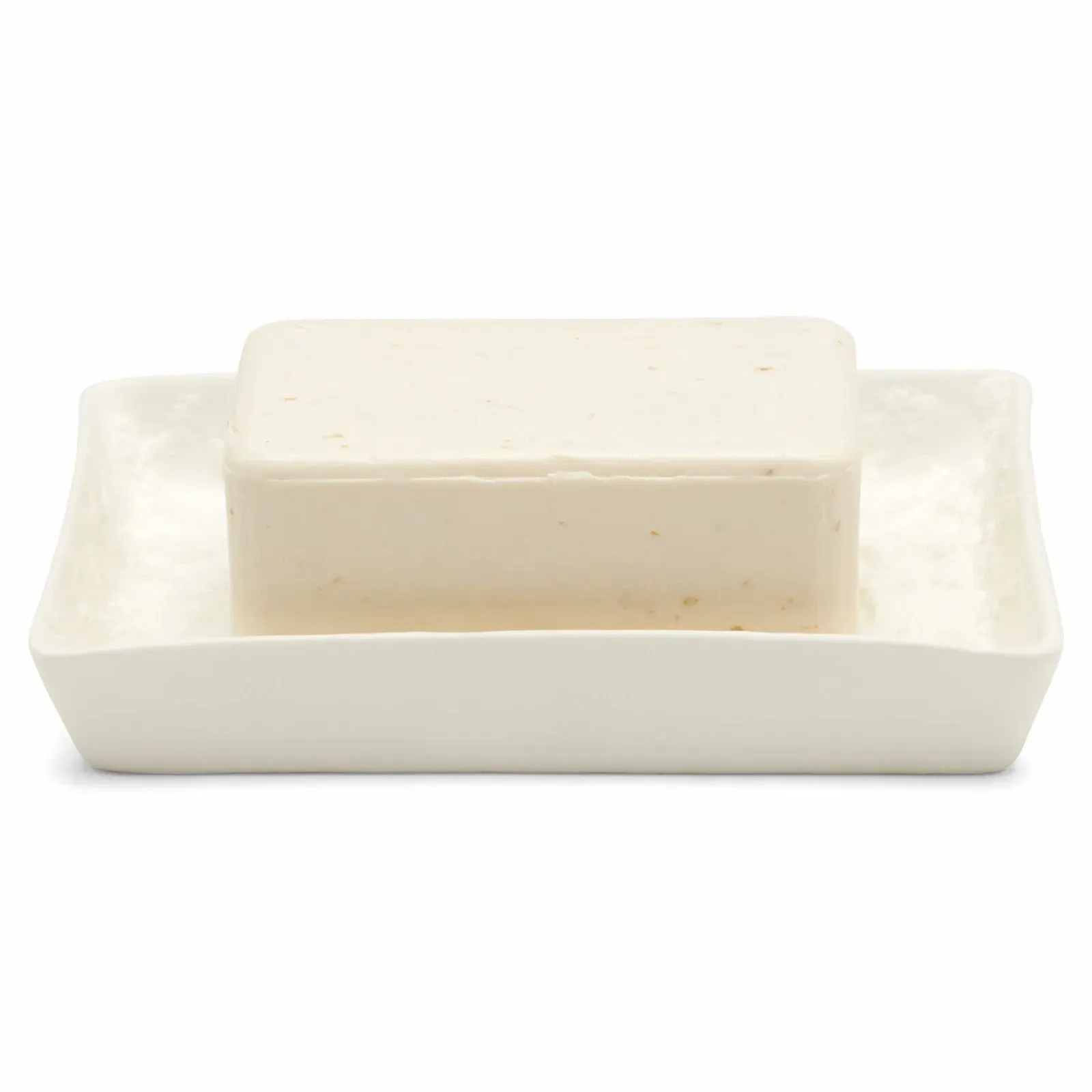 Alanya Rectangular Soap Dish - White, Porcelain