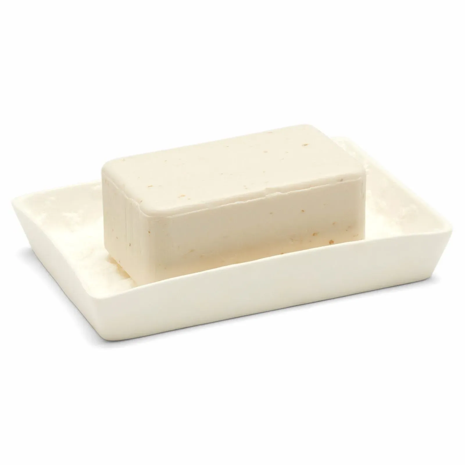 Alanya Rectangular Soap Dish - White, Porcelain